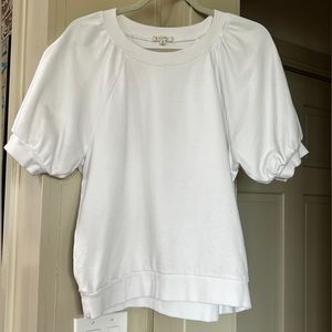 Z Supply, white, short sleeve, light sweatshirt top in medium.